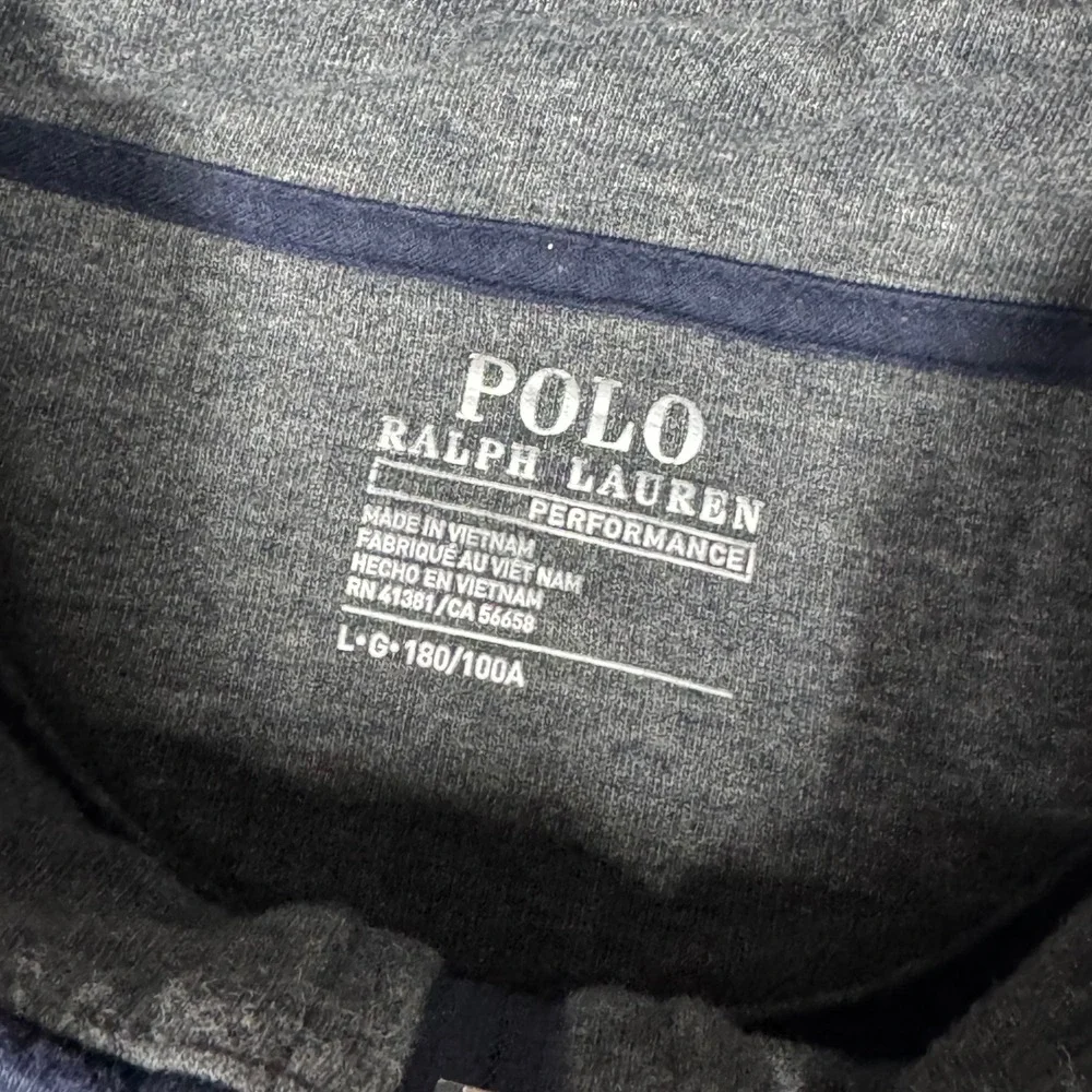Polo Ralph Lauren Performance Mens Large Navy Blue Quarter Zip Pullover Sweater